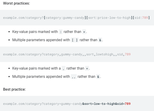 
            Google не советует использовать нестандартную кодировку URL для фасетной навигации
        