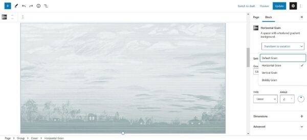 Украшаем свои страницы с помощью плагина Grainy Gradient Block