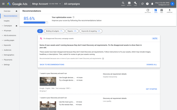 Google Ads запустил рекомендации по оптимизации кампаний Discovery
