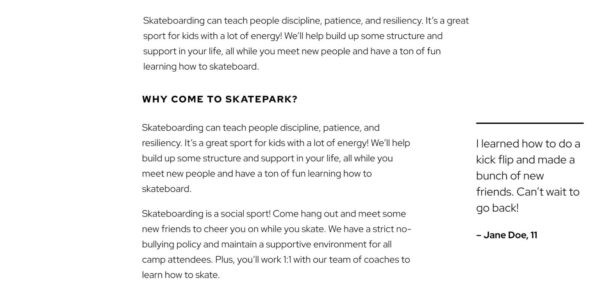 Skatepark: яркая блочная WordPress-тема для компаний