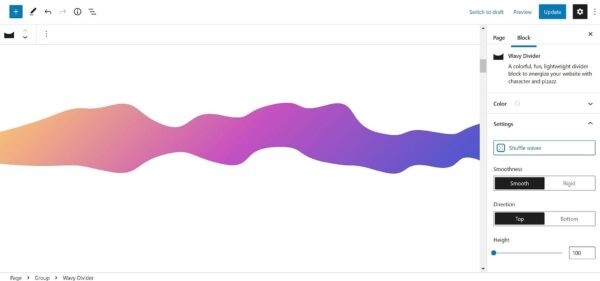 Создаем разделители для контента в WordPress с помощью плагина Wavy Divider