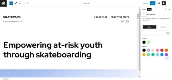 Skatepark: яркая блочная WordPress-тема для компаний