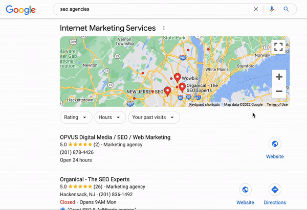 
            Карта в блоке локальной выдачи Google стала интерактивной
        