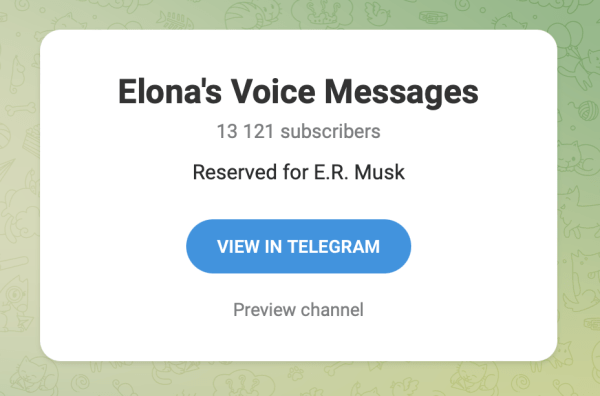 
            Павел Дуров предложил Илону Маску зарегистрироваться в Telegram
        