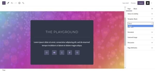 В WordPress 6.0 может появиться функционал выбора блочного паттерна при создании страницы