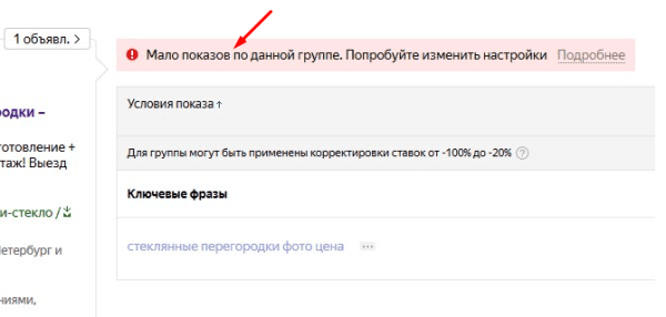 Статус «Мало показов» в Яндекс.Директе: как его снять и снова показывать рекламу