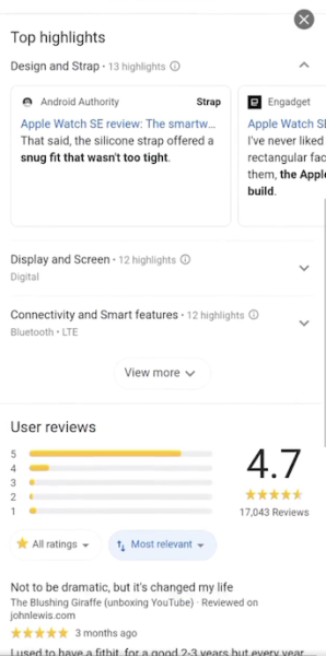 
            Google тестирует блок «Высоко оценено пользователями» в результатах мобильного поиска
        