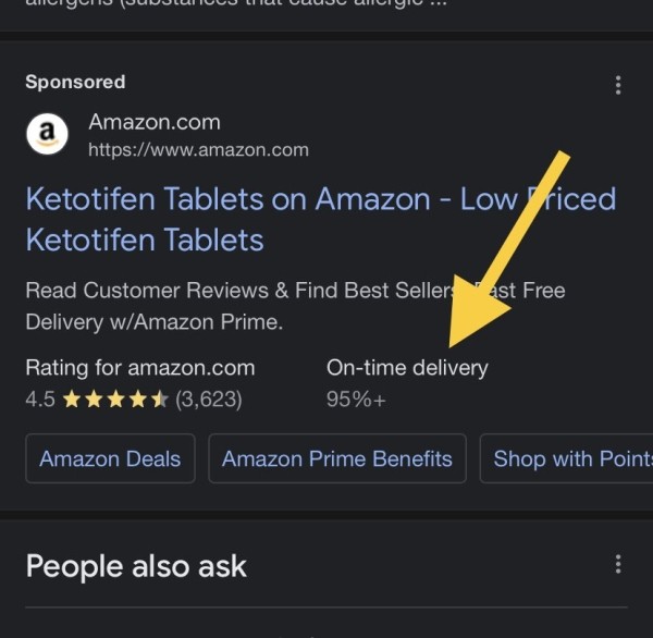 Google тестирует показ процента своевремено доставленных заказов в объявлениях на поиске
Google тестирует показ процента своевремено доставленных заказов в объявлениях на поиске