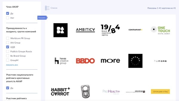 АКАР составила первую карту рынка креативных агентств
АКАР составила первую карту рынка креативных агентств