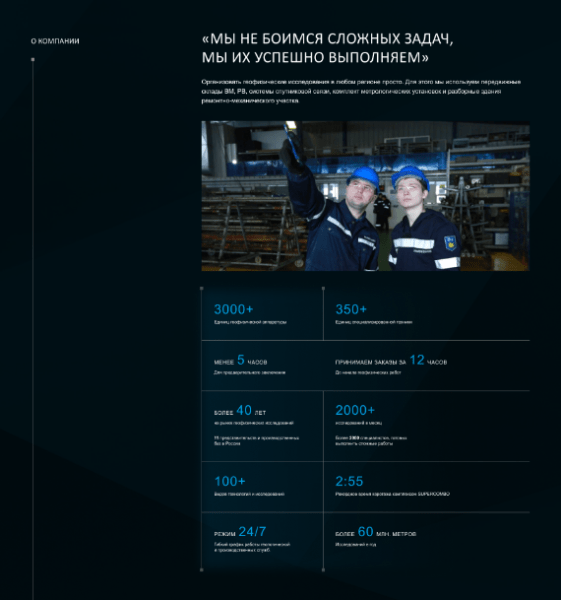 Дизайн и разработка сайта геофизической компании