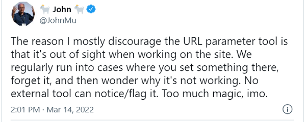 
            В Google не советуют использовать инструмент «Параметры URL»
        