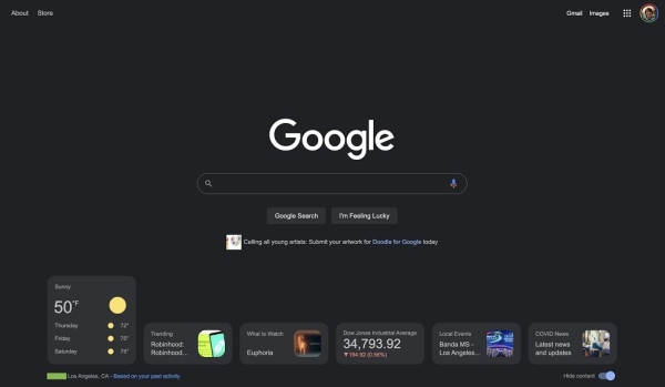 Google тестирует виджет погоды и другие карточки на главной странице на десктопах
Google тестирует виджет погоды и другие карточки на главной странице на десктопах
